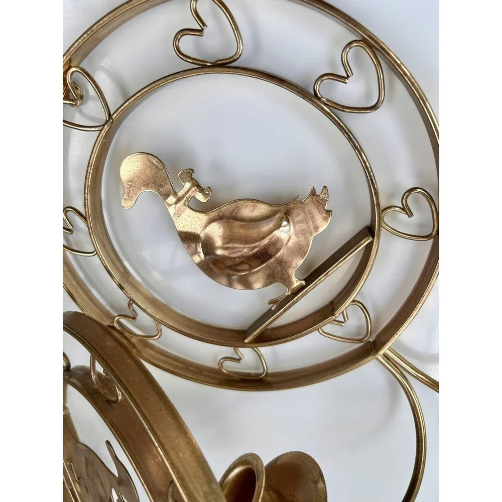Set of TWO- Vintage Goose Heart Wall Sconces Double Cup 2-Candle Holders